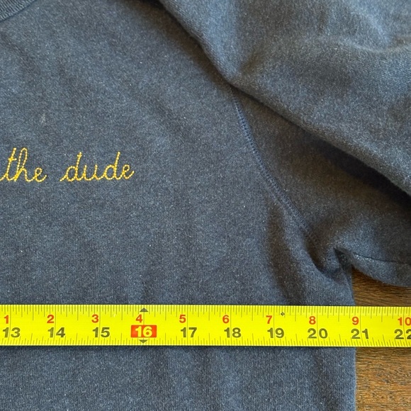 Maison Labiche Charonne The Dude LS Crew Sweatshirt Men’s Medium Navy Blue - Picture 11 of 12